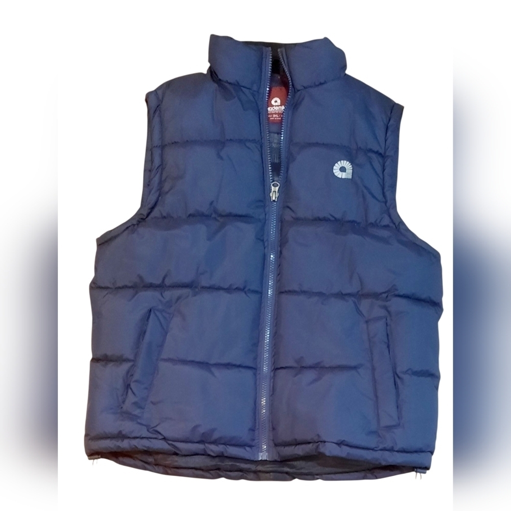 Akademiks Men’s Classic Blue Winter Puffer Zip Up Vest